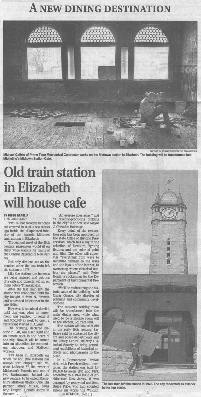 Old train station gets new life in Elizabeth.